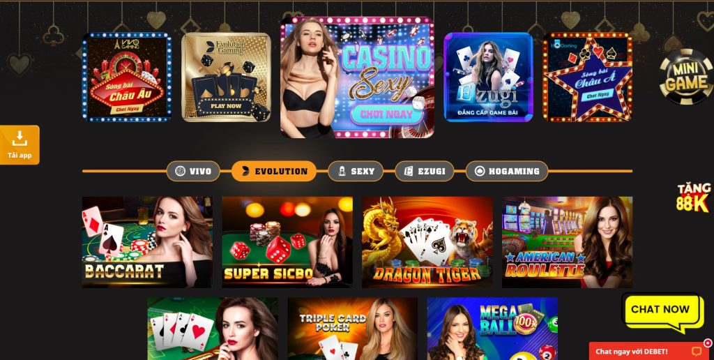 DEBET - nhà cái đỉnh cao của Casino trực tuyến 